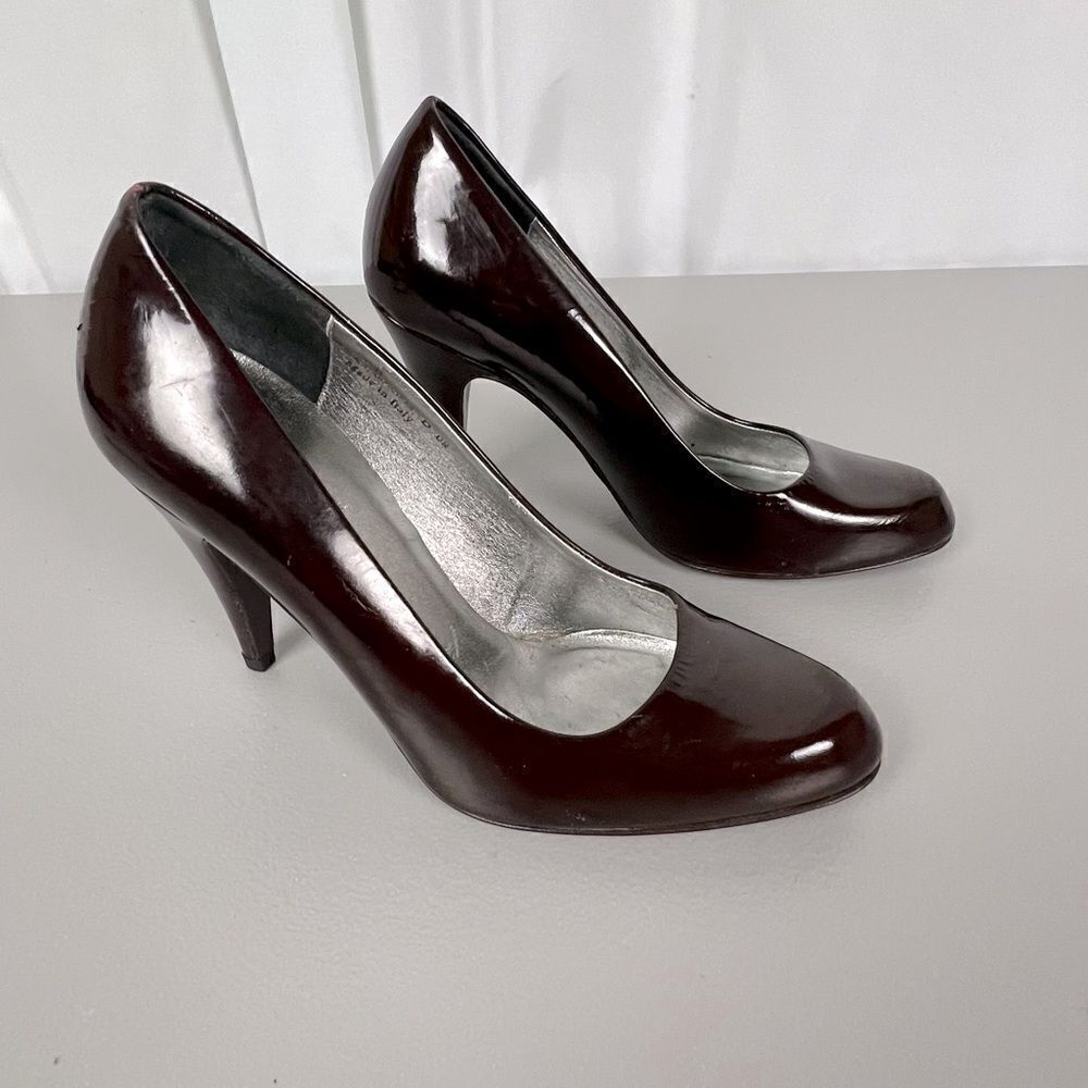 COACH WOMENS LEATHER HEELS BURGUNDY SIZE 6B